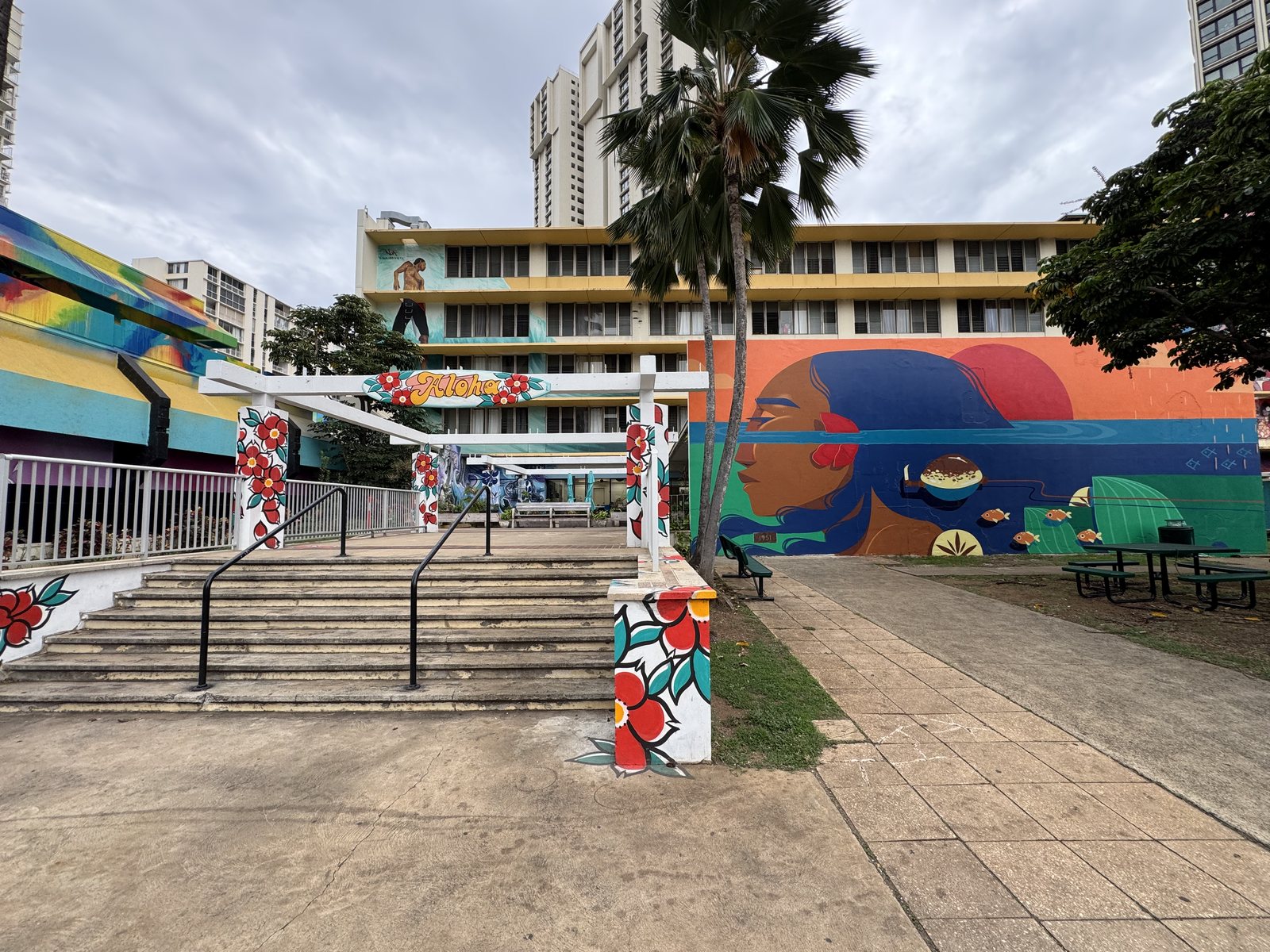 Street-level view of the Hawaiʻi Sports Nexus building entrance on Atkinson Drive